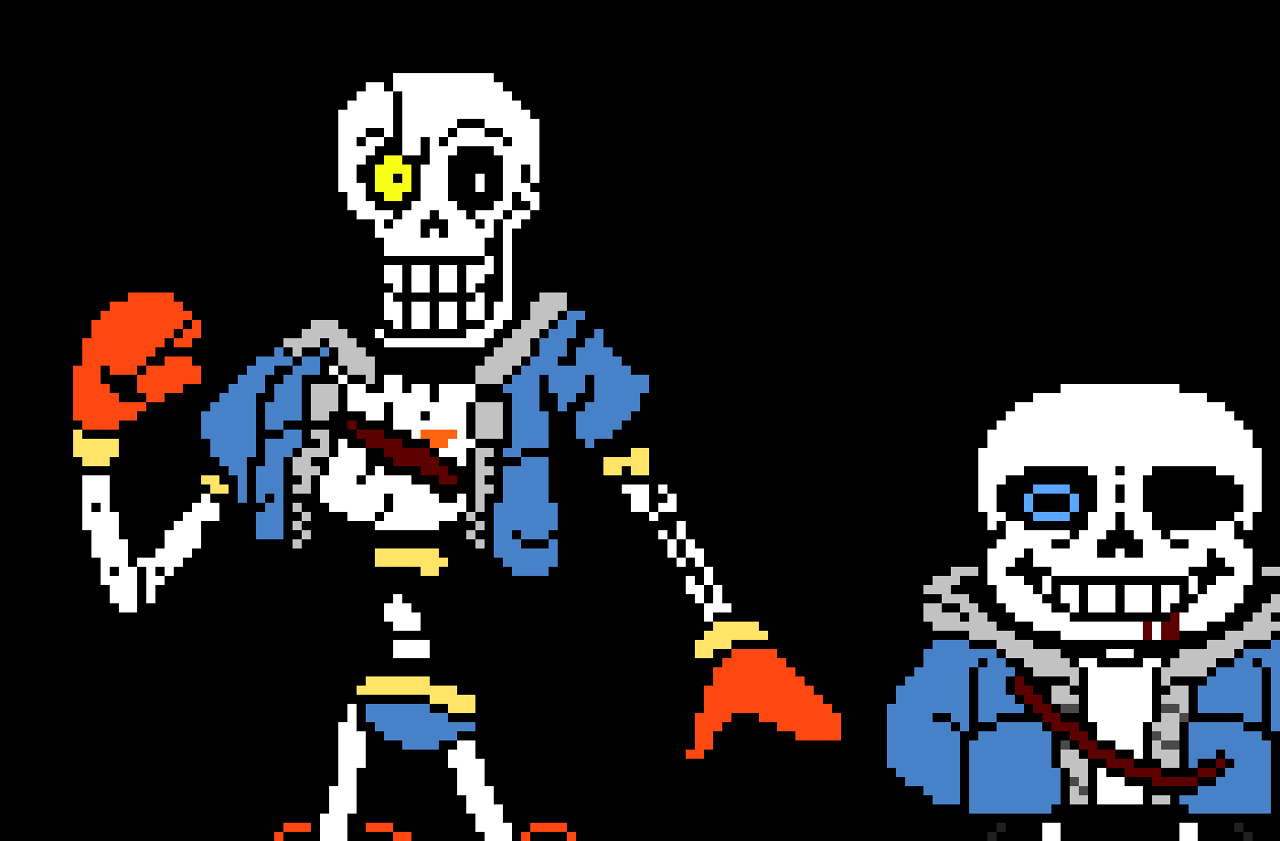 Disbelief Papyrus Phase 3 Battle Sprite. (With Sans)