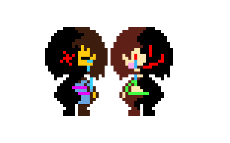 [b68dca] Corrupted Frisk and Chara (orig by Luna) [King Squid Edit]