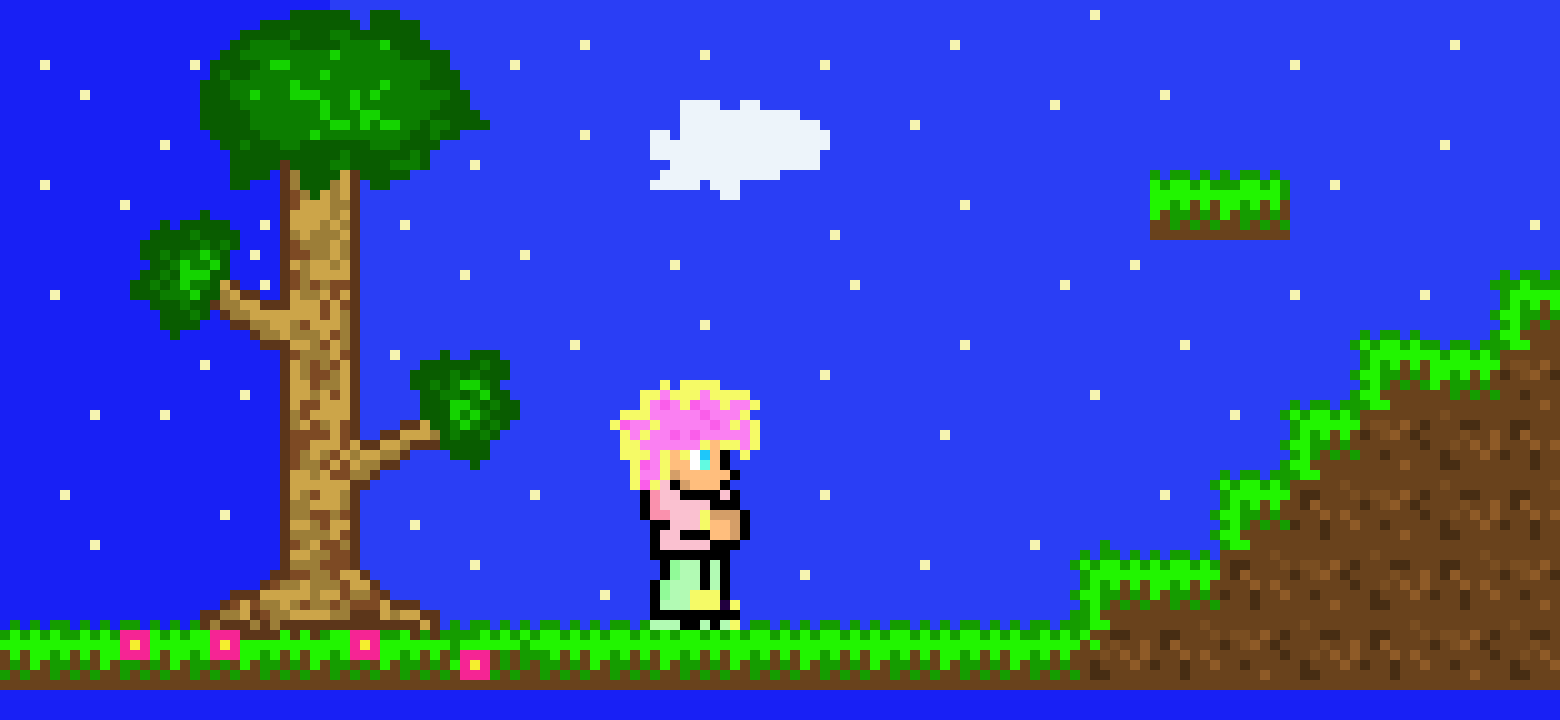 [0ebc88] pink hair night added 4 new pink flowers
