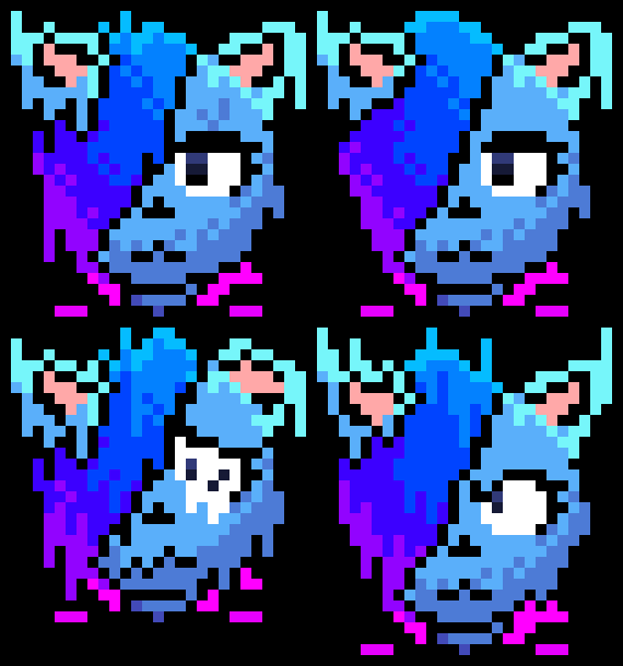 "Added for little expressions that alter depending on the mood or environment... First two are just "Neutral" than the next two are fear and anger... There are also two other bodies to the sides that`s just normal and heavy gravity, or whatever... So yeah.....  I also didn`t really wanna alter the clothes too much cause of a few reasons... But here ya go!...