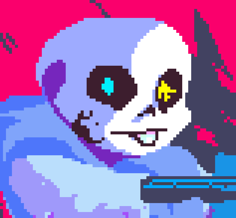 [f421bf] well he visits new aus and he protects them from two notable multiversal entities; Error Sans and Nightmare Sans