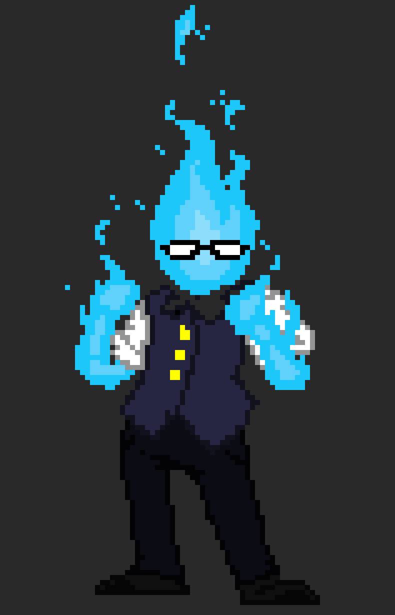 [752b4c] BoarderTale Grillby  | Credit to P0ngy | Credit to the person who redrew the sprite | Edited by Boarder Reacts | All credits in the desc!
