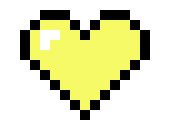 [b31704] 8-Bit yellow Heart 