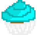 [9664c4] Cyan Chocolate Cupcake