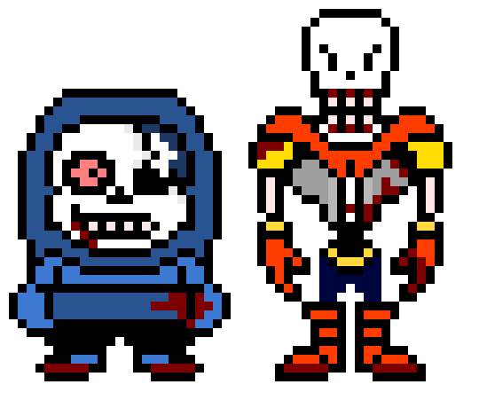 [0ab601] IJ!HorrorTale Sans And Papyrus Overworld Sprite