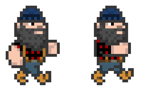 Protagonist walking