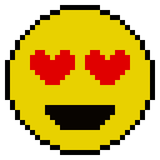 [9664c4] Heart Eye Emoji Bordered
