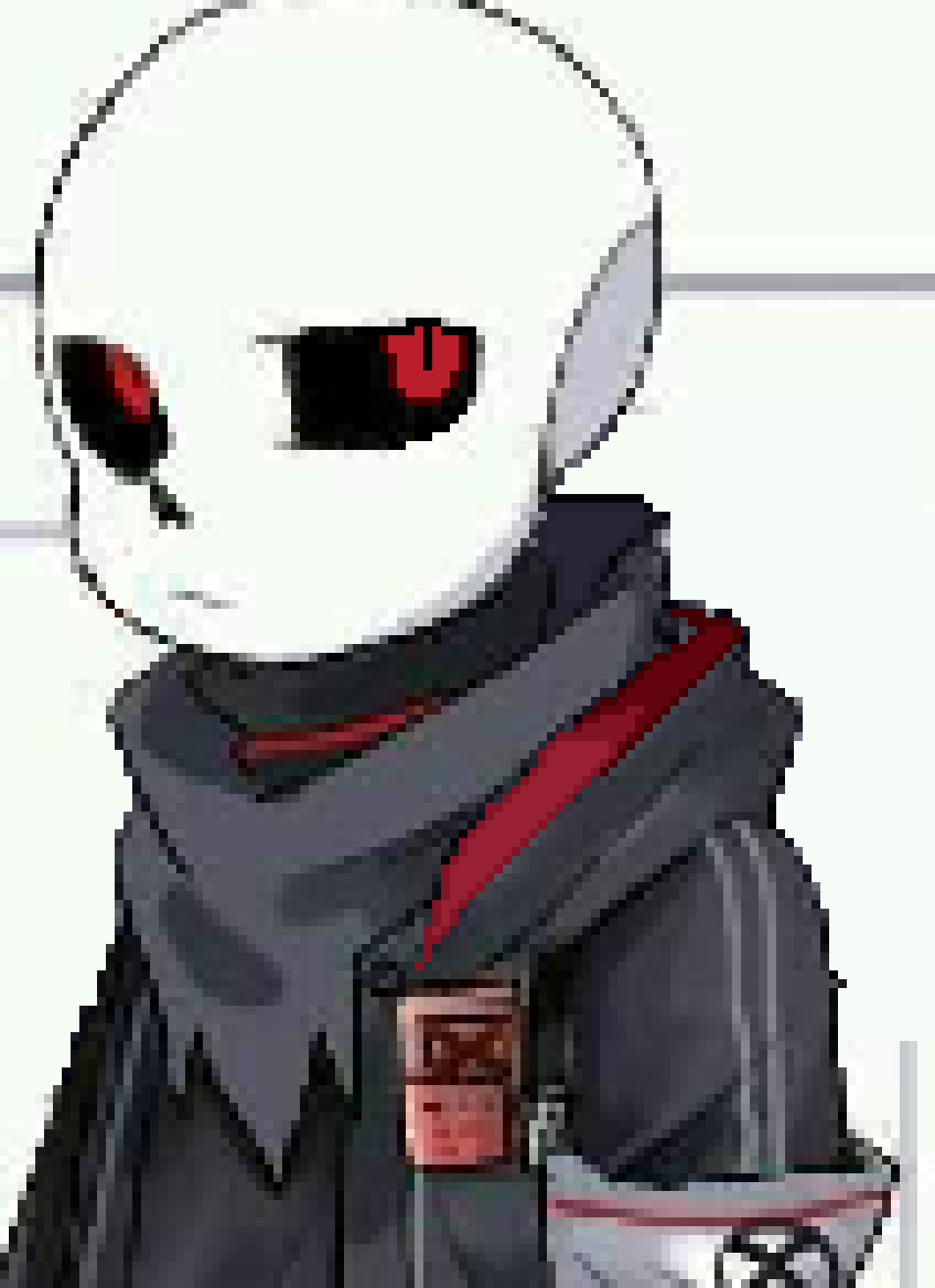 [0ae1f1] *watching the sans, his gun loaded and ready in case he attacks*