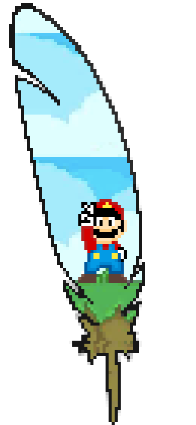 [26f16a] Feather Mario Peace Day Pixel Art