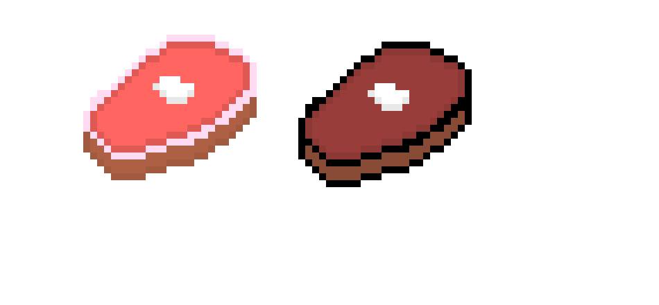 [9065f5] Pixel Meat Raw and Cooked
