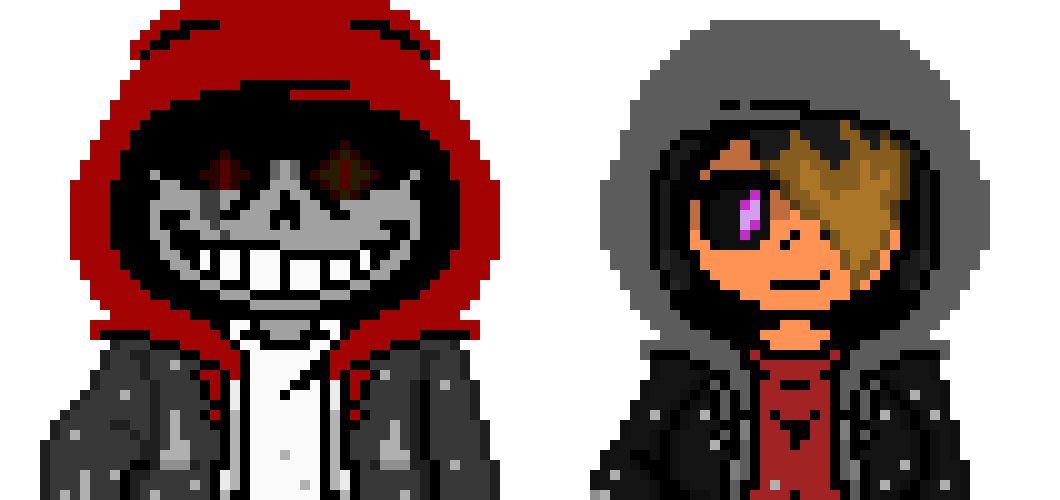 [6c26bc] Skully the Skeleton and Luna the Human (Judgement Hall Encounter) - Undertale AU OC's