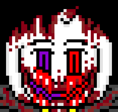 [e8cb42] so purple = Terrors chill personality, red = Terrors insane personality, black = madness's personality, blue = deletes personality, i cant think of the others
