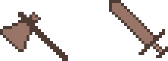[c06eda] wooden sweep attack sword and axe