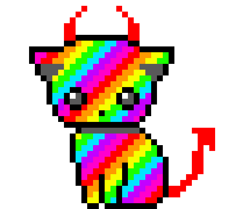 [9664c4] Rainbow Devil Cat