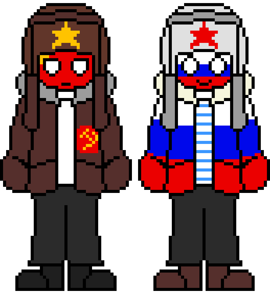 Russia and USSR - CountryHumans Sprite Battle.