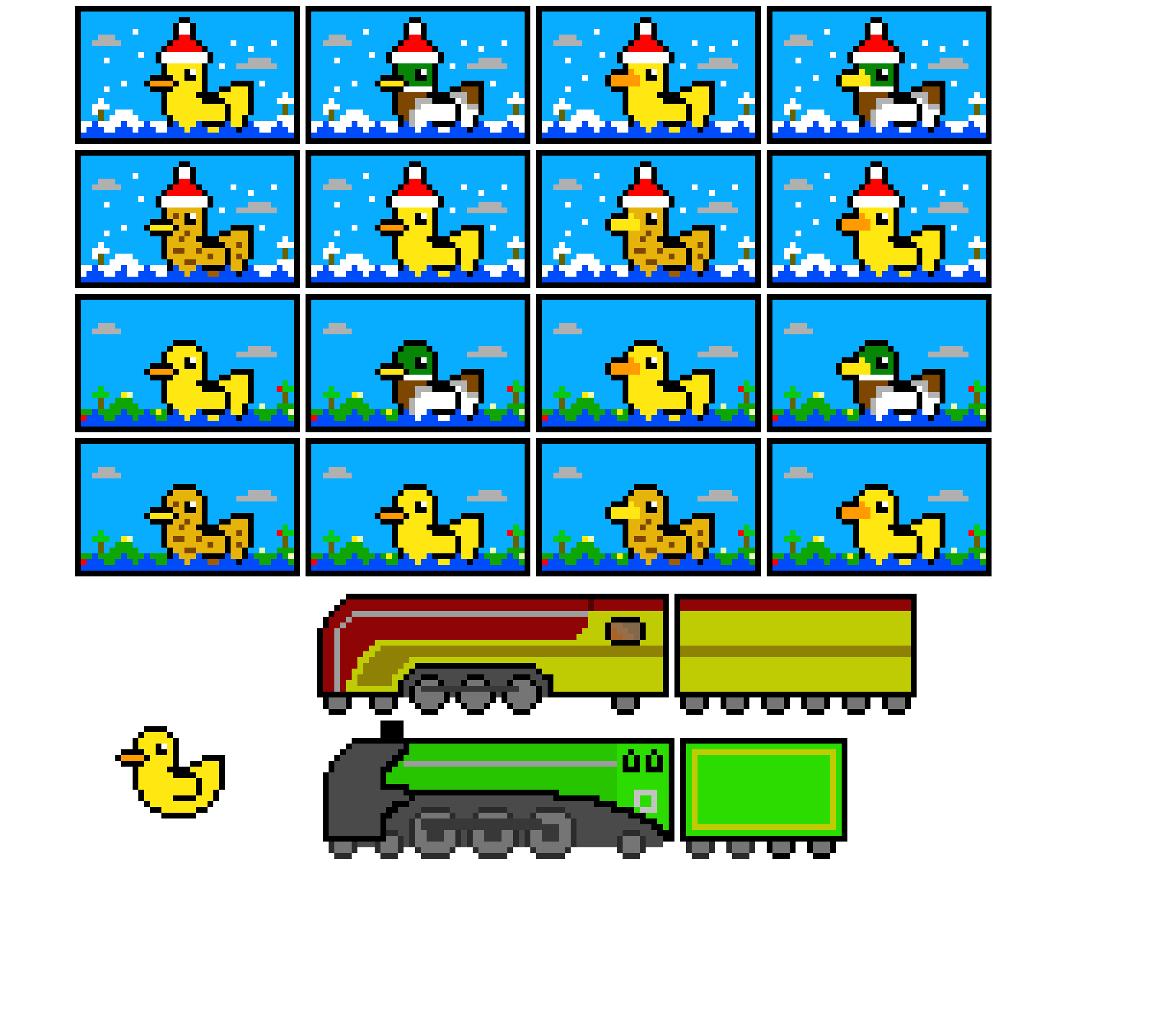 [7c7123] festive ducks +