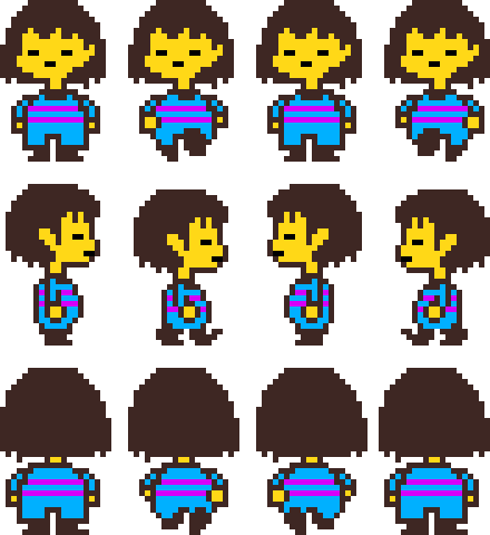 [44077a] Frisk All WALKING Sprites