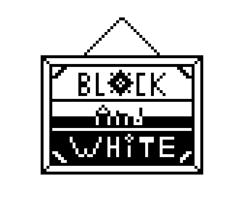 [9664c4] Block and White Title Painting