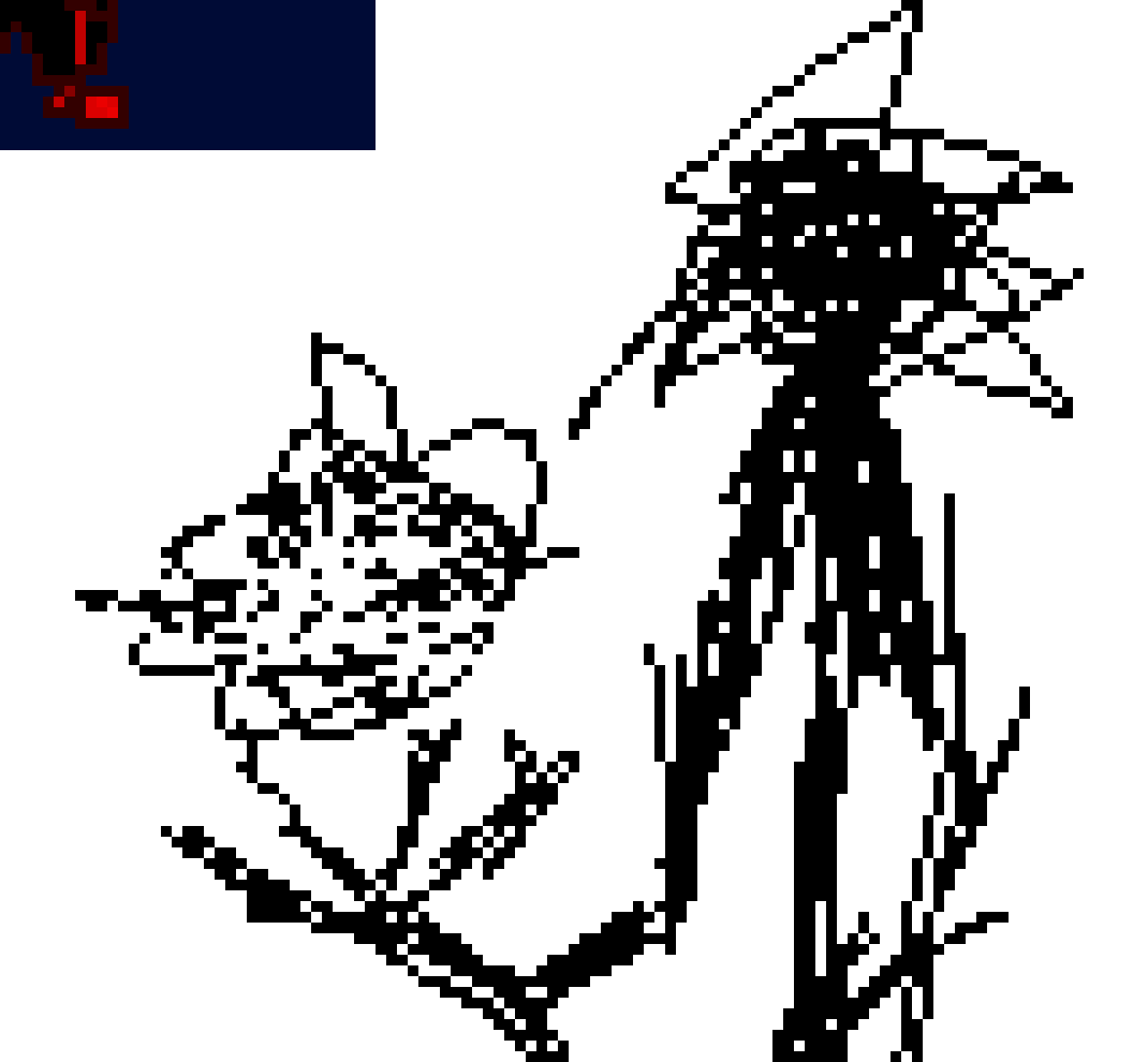 [cf5139] *it looks around at them all that now surround it, and it's hand makes something....?*