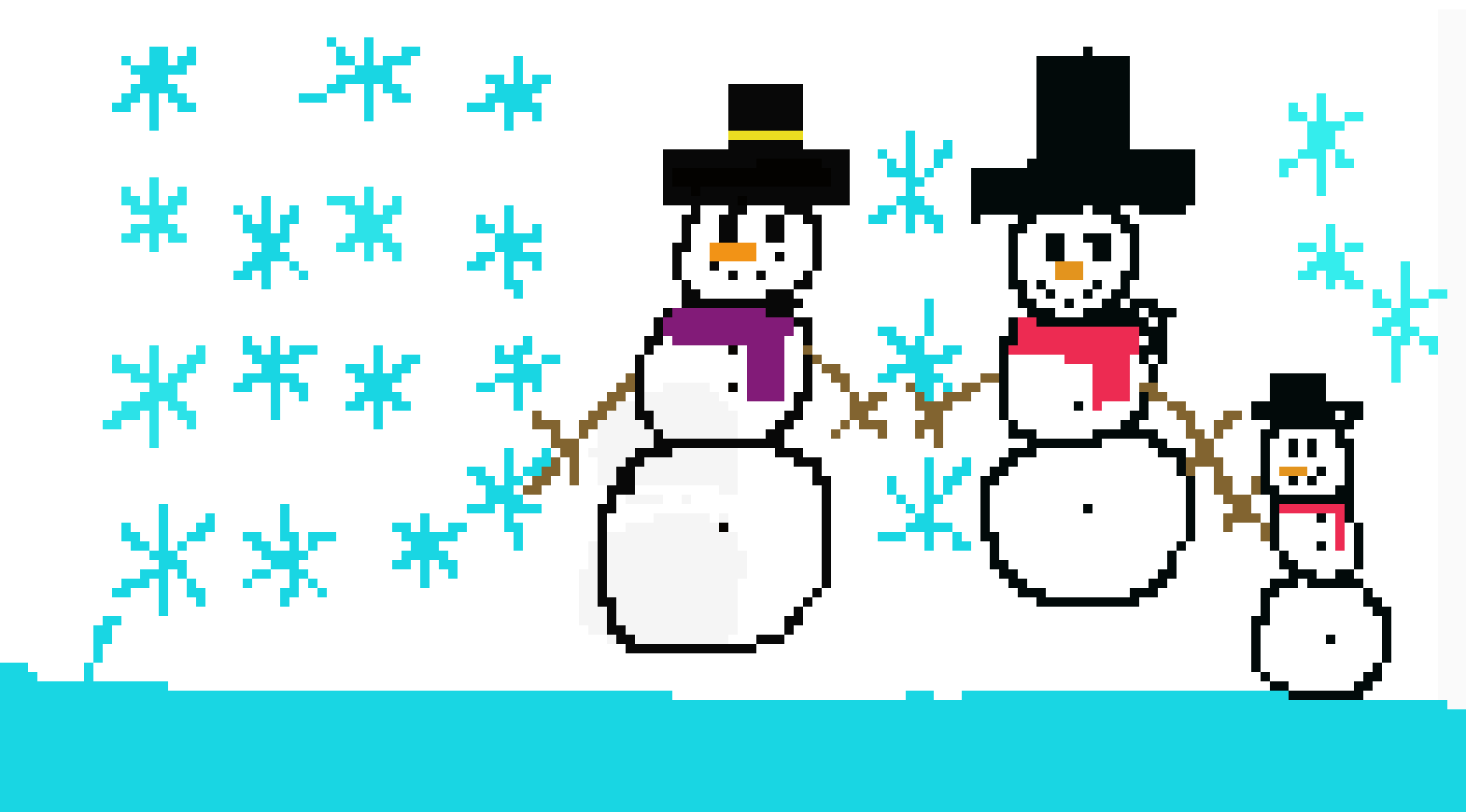 [c9c275] three snowmen are famly