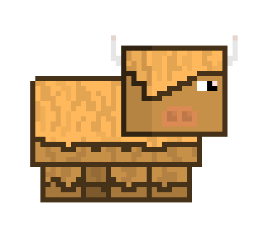 [866d46] Wooly Cow Pixelated