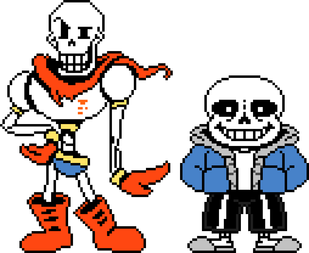 Undertale Sans and Papyrus Battle Sprite. (Update Papyrus's Head)