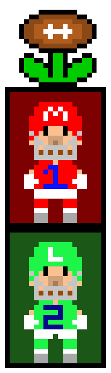 [0ef2c1] football flower mario and luigi front view