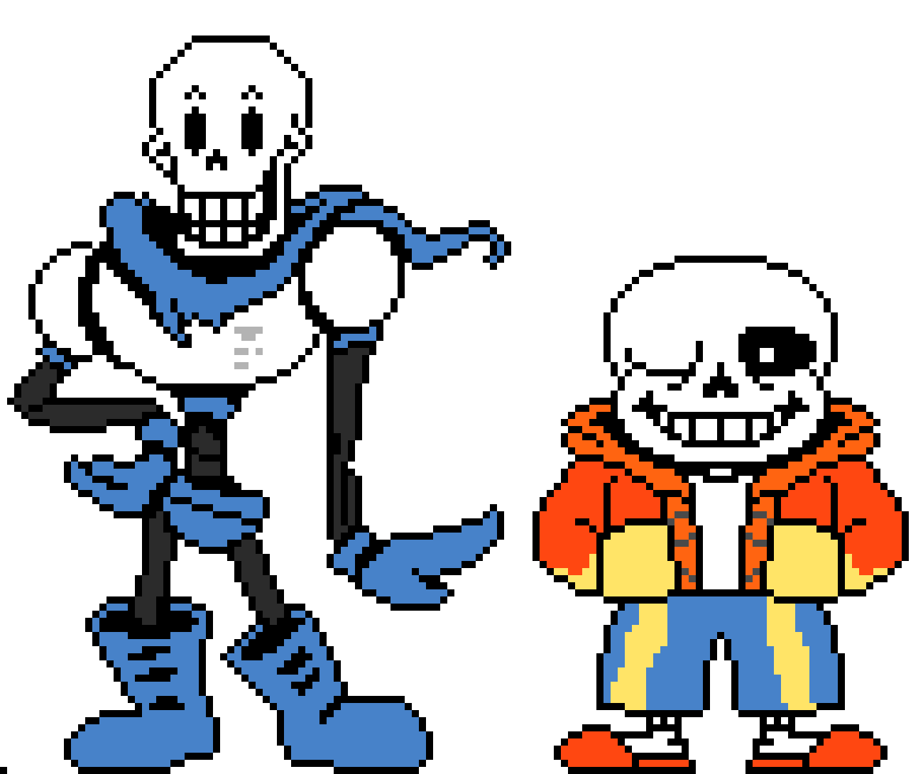 [b9f543] PeterPlays15"s Sans & Papyrus Battle Sprites, except they switch colors