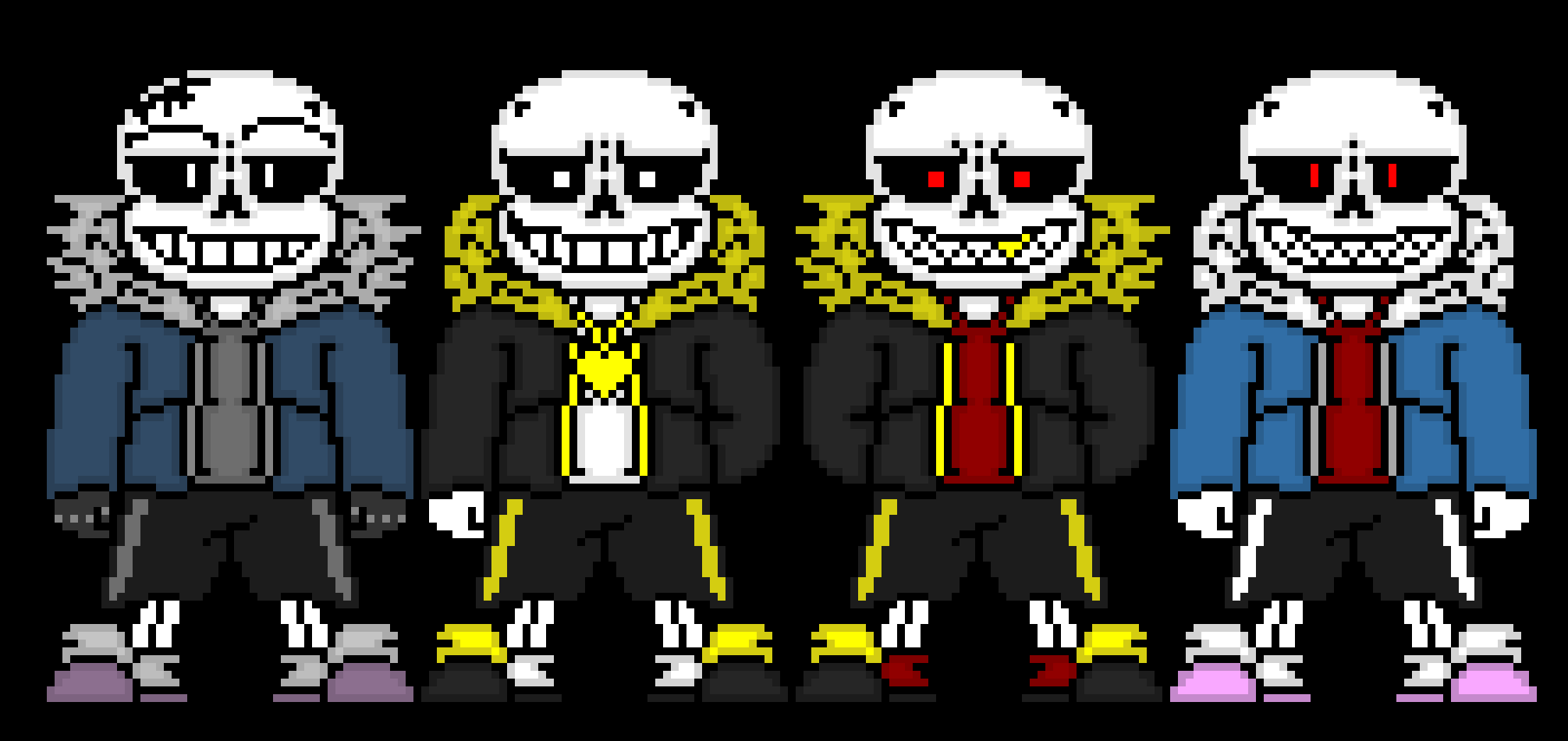 [e8cb42] hhmmmm,  i even made these guys, left to right: FellUnder, TaleFell, UnderFell and FellTale