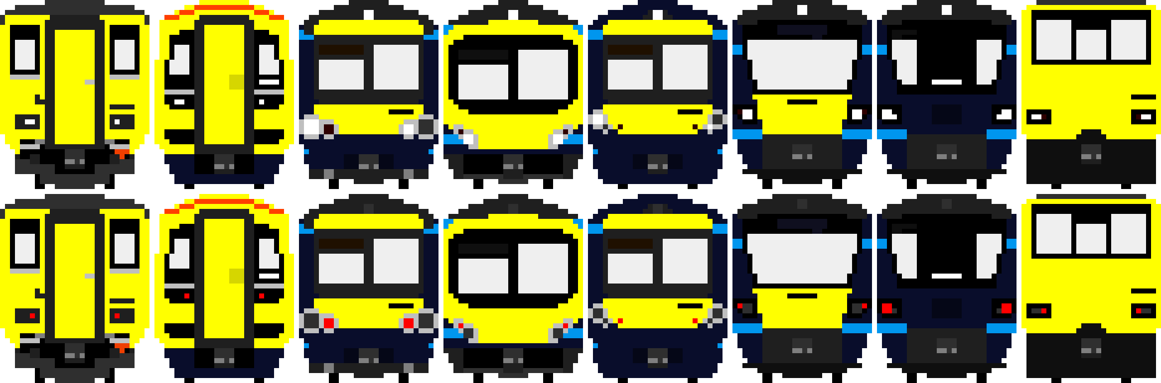 [35edb2] some trains front and rear faces (SCR)
