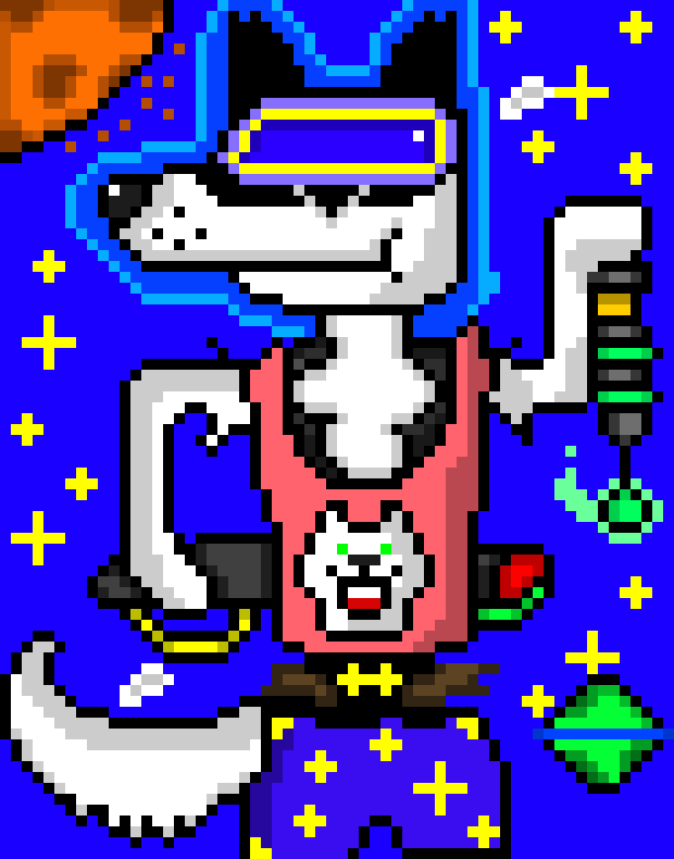 [95be89] Outertale Doggo Battle Sprite (shaded and colored)
