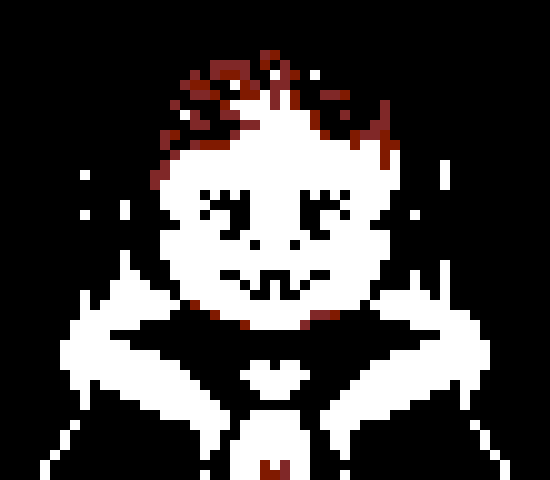 [2fbf6b] No he just does it like flowey where his face morphs, y'know