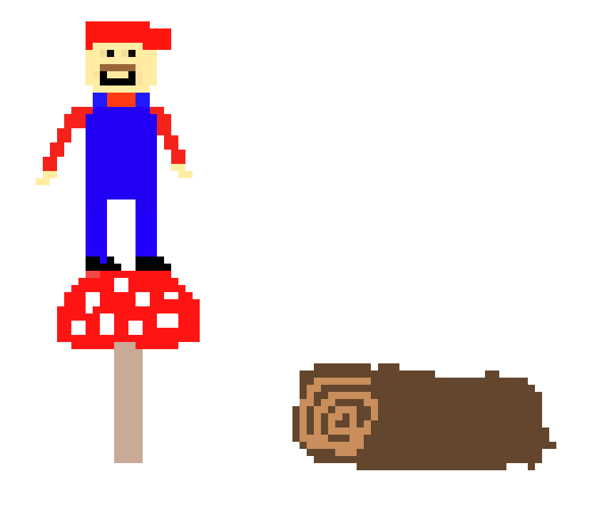 [cec490] Mario with a log and a mushroom