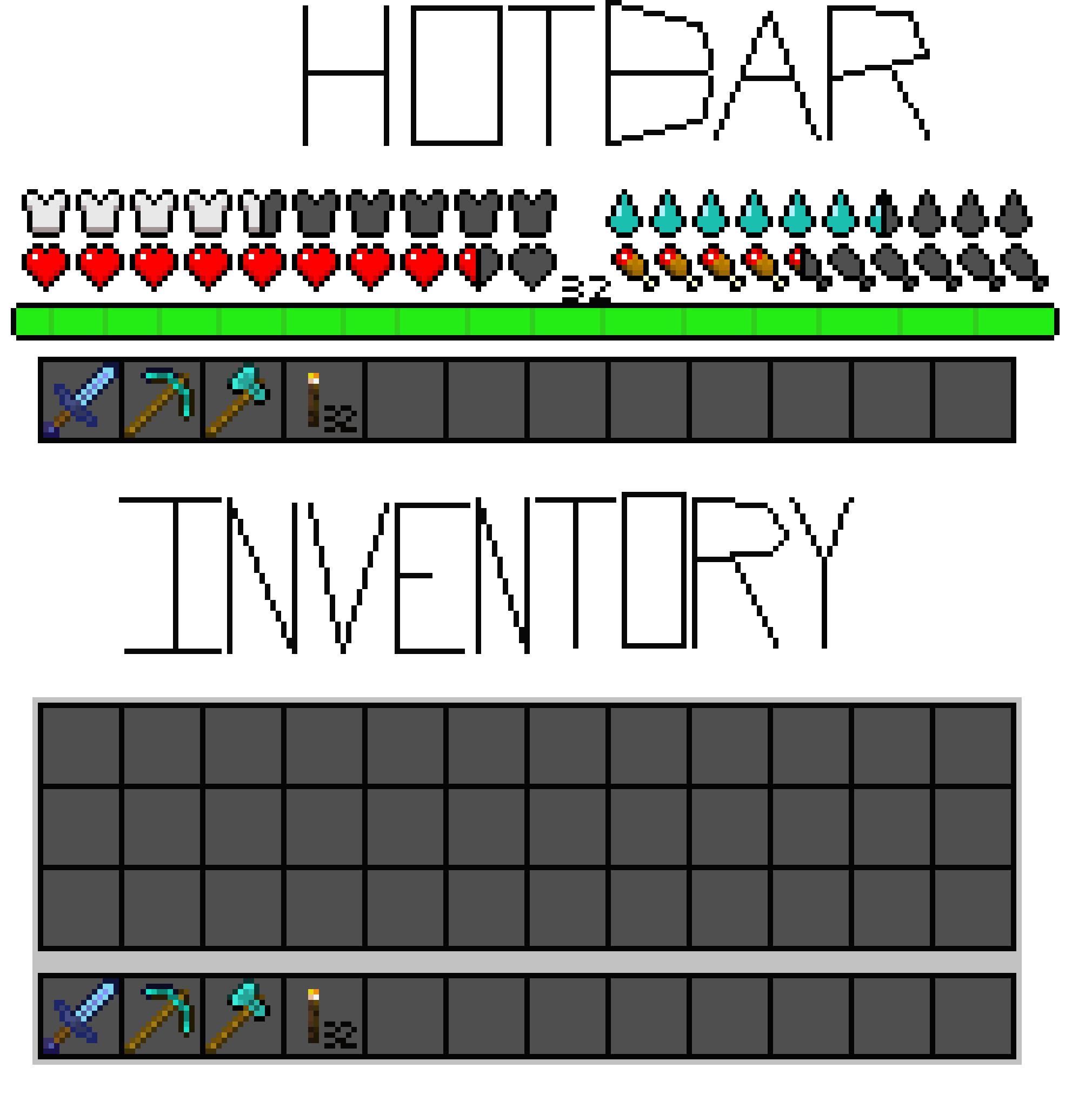 [8274cd] Minecraft Hotbar and Inventory