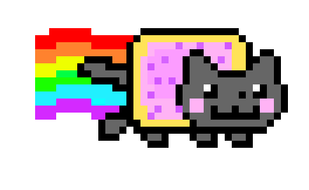 neon cat pixel art