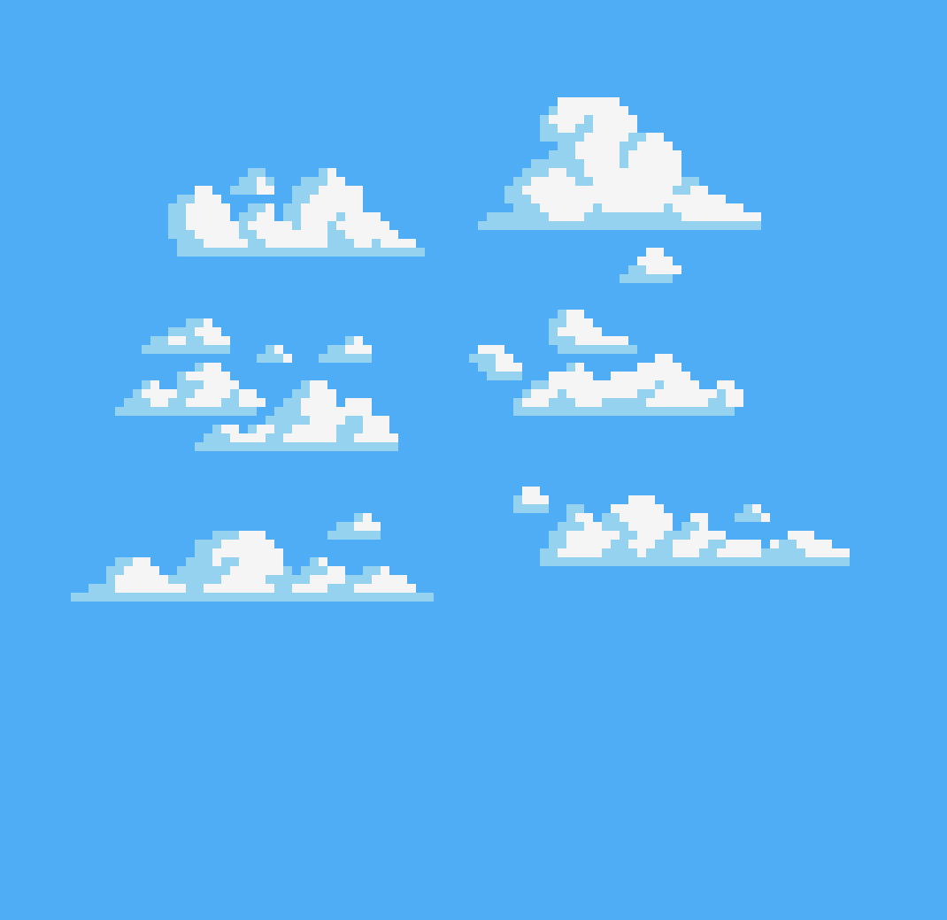 [65aeee] Clouds pixel art