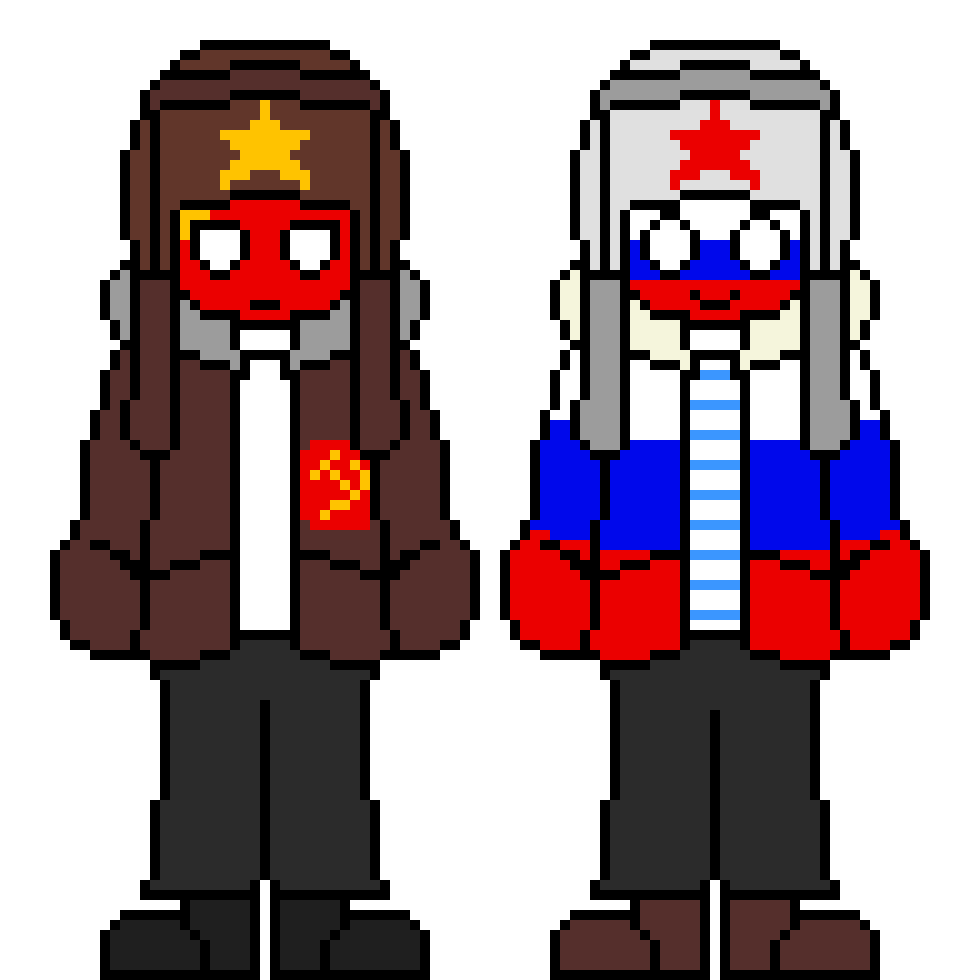 Russia and USSR - CountryHumans Sprite Battle.