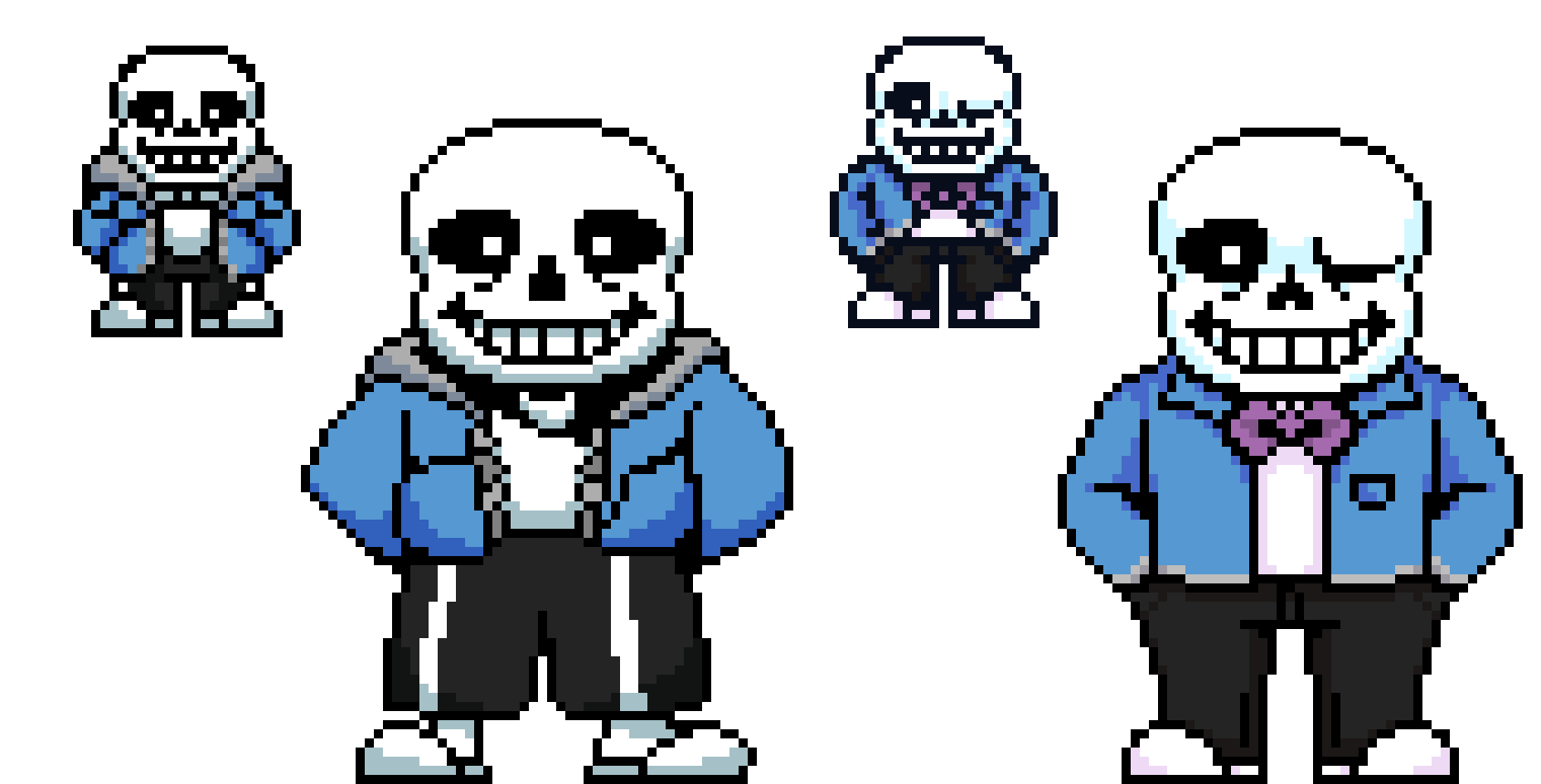 Undertale Sans and Undertale: Remodeled Sans sprite. (including overworld sprites)