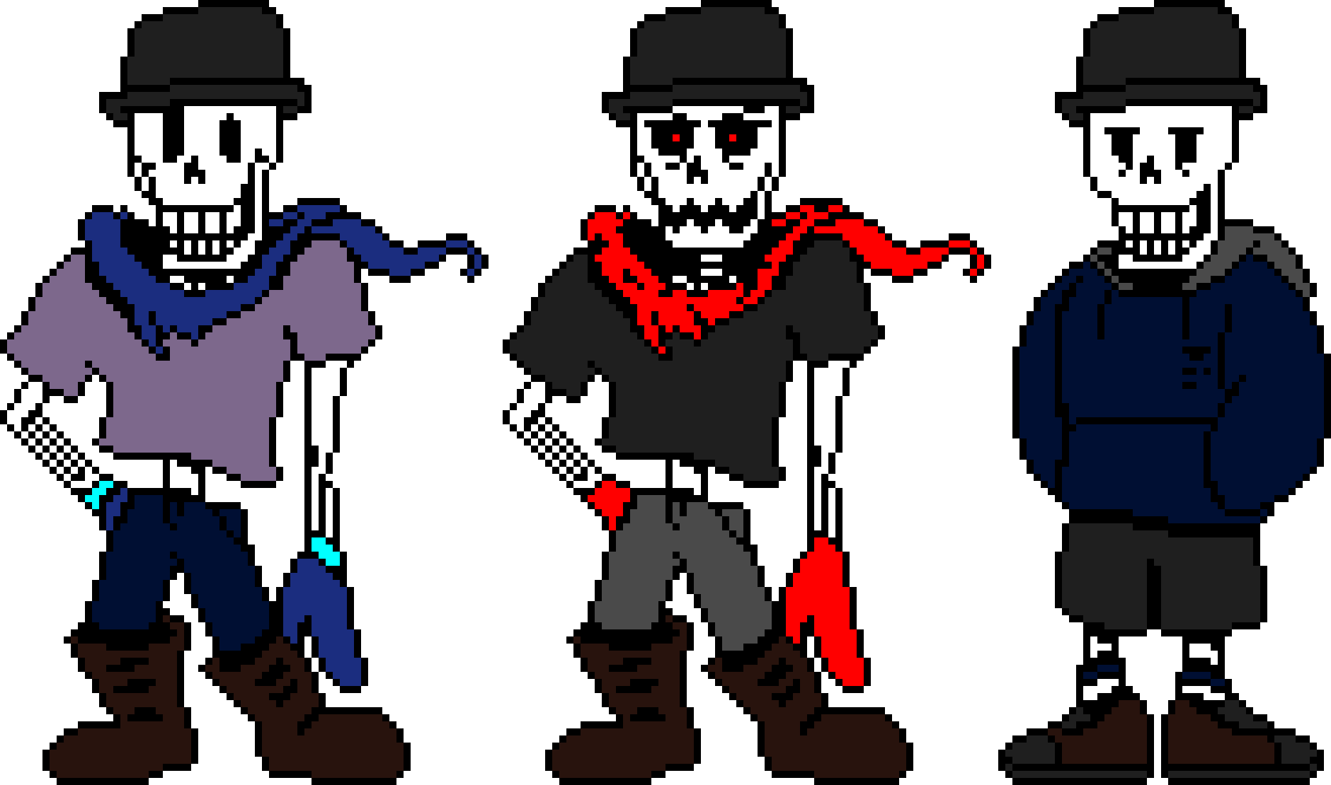 The Three PeterPlay19 OC Battle Sprites. ( Update )