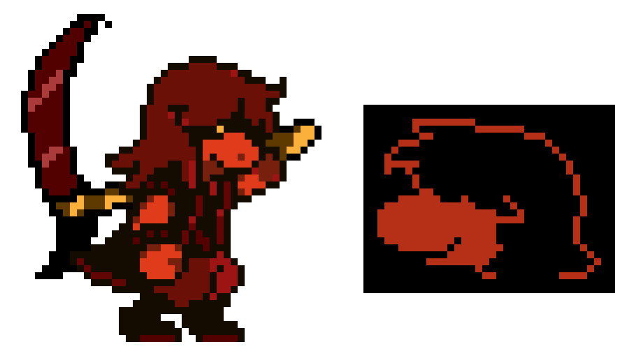 [494b86] Bloodrune AU - Susan with Doom Scythe Battle Sprite w/ Battle HUD Face