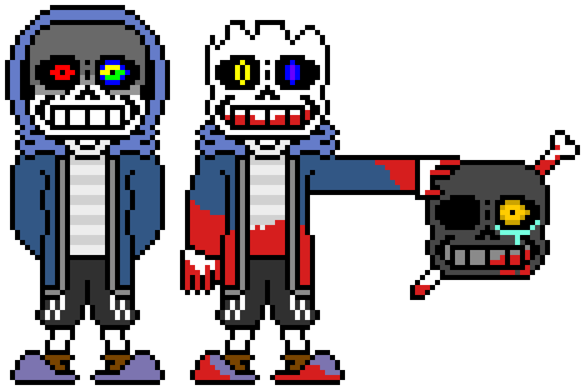 [d6b045] Mixedverse and Test Sans: *MixedVerse Starts Blasting Spinverse and Test Sans sends in very fast Red bones to stab Deletion*