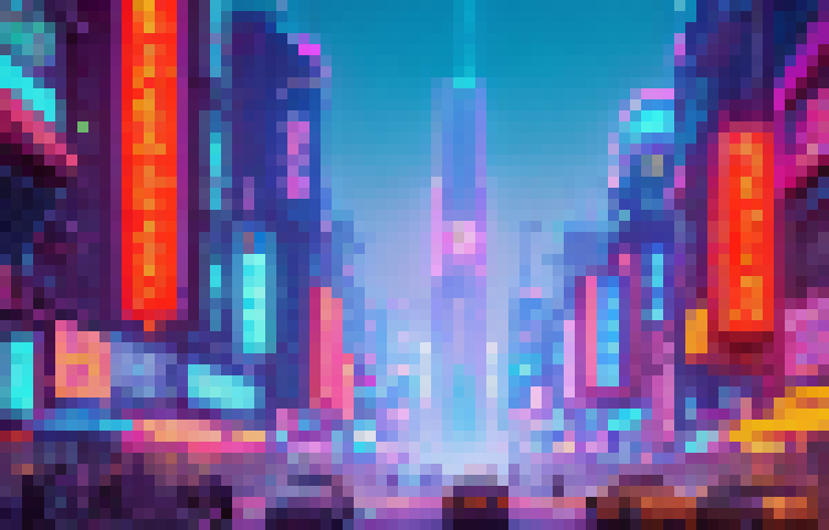 [1d4d1f] pixel city neon