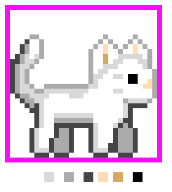 [45fae2] White Cat Sprite 32x32 walk right frame 1