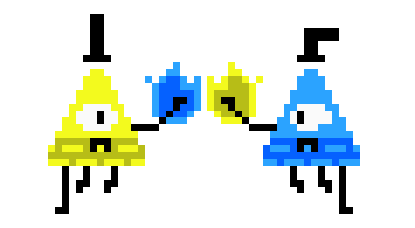 [fc1ff8] Bill and Will Cipher Pixel Art