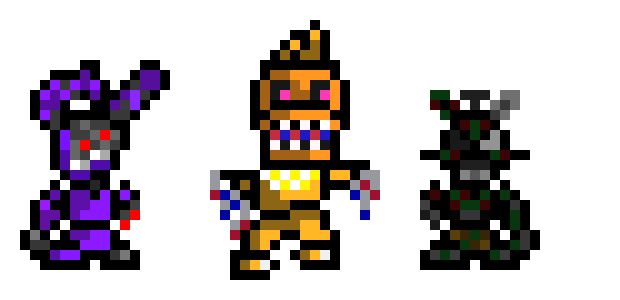 [9664c4] Withered bonnie sprite v3 with chica and P.Foxy