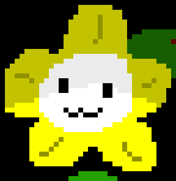 [a34ade] [Flowey appears from the ground, watching over the Temmie while staying hidden]