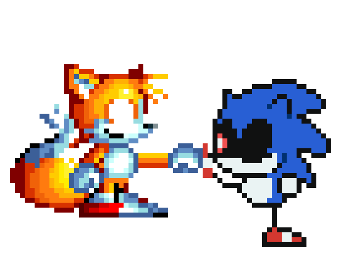 Sonic the hedgehog and Tails the 2 tailed fox