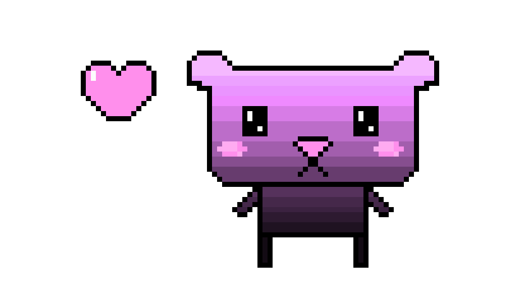 [9664c4] Gradient Bear full body with heart