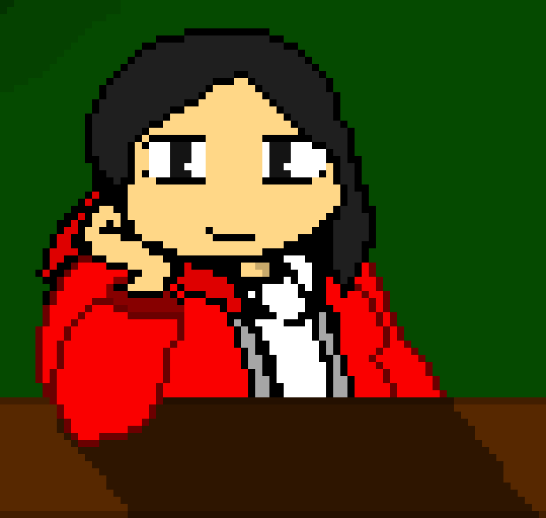 [7a0a81] Oh, that's her name? Well, Mocha, I'm Xenia. *she extends her arm for a handshake.*