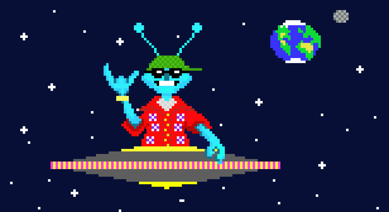 [9664c4] Friendly alien in space
